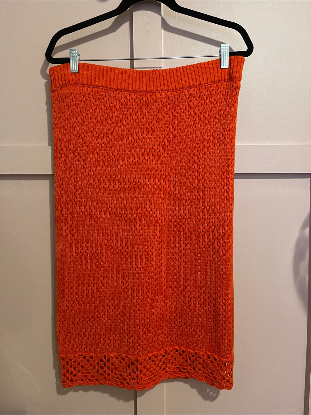 BCBGeneration Bright Orange Knit Pencil Skirt